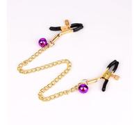 Nipple Clamps Clip with Chain Adjustable Metal Nipple Clamps Non-Piercing On Nipple Rings Metal Nipple Toy for Famale(A5)