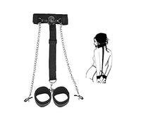 Nipple Clamps, Non Piercing Nipple Clamps, Breast Nipple Clamps with Metal Chain SM Flirting Toys for Women Role Play (Black)