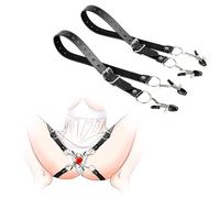 Nipple Clamps Sex Adjustable BDSM Restraints Clamps for Sex Pleasure Women SM Adult Couple Flirting Toy Black