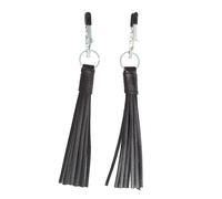 Nipple Clamps With Black Leather Tassels