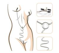 Nipple Clamps with Chain Necklace, Adjustable Nipple Clips for Women Non Piercing, Nipple Play Nipple Chain Nipple Clamps Non Piercing Set