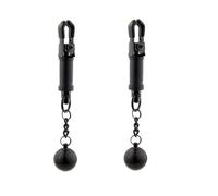 Nipple Clamps with Weights for Women, Stainless Steel Adjustable Nipple Clamp,Non-Piercing Nipple Rings Decorative Clip,Adjustable Body Chain Pendants Decorations (Black-1)