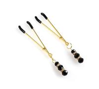 Nipple Clamps with Weights for Women, Stainless Steel Adjustable Nipple Clamp,Non-Piercing Nipple Rings Decorative Clip,Adjustable Body Chain Pendants Decorations（Golden）