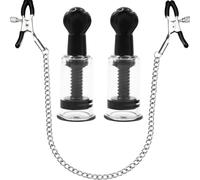 Nipple Clips Clamps and Nipple Suckers Adjustable Body Ring Body Clamps Body Ring Non-Piercing Chain Stainless Steel for Women Faux Body Jewelry Black