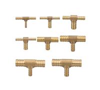 Nipple Connector Pipe Fitting Barb,4 5 6 8 10 12 14 16 19mm Reudcing Hose Tee 3 Ways Brass Splitter Coupler Adapter Water Gas Oil(12 8 12mm)