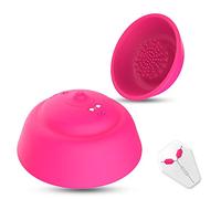 Nipple Massager, Wireless Vibrating Nipple Suckers with 12 Modes to Stimulation Breast Toys with 2 Suction Cups Vibrator Sex Pink Nipple