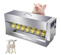 Nipple Piglet Feeding Device, Constant Temperature Little Pig Milk Feeder with Stainless Steel Cover and Valve for Livestock Feeding, 14 Nipples