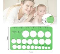 Nipple Ruler Breast Pump Flange Sizing Tool Silicone Nipple Measurement for New Moms Nursing Mothers Green 17.8 x 9.8 x 0.3cm with 1.5M Soft Ruler