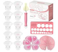 Nipple Rulers & 10PCS Breast Pump Flange Inserts 13/15/17/19/21mm Compatible with 24mm Flanges/Shield of Most Breast Pumps, 2PCS 3-in-1 Hot and Cold Breast Gel Pads, Flange Sizing Kit - BPA Free