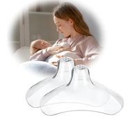 Nipple Shields Breastfeeding, Nipple Shell Guards for Nursing Newborn Baby, BPA Free Reusable Soft Silicone for Breastfeeding with Latch Difficulties or Flat or Inverted Nipples (2 Count)