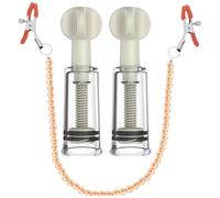 Nipple Suckers and Pearl Body Chain with Nipple Clips Clamps Stainless Steel Non Piercing Nipple Rings Decorative Clip Adult for Pleasure Toys for Women/Men Adjustable Pressure Breast Clamps