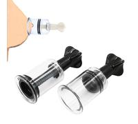 Nipple Suction Cupping Toy 2pcs Set Twist Up Manual Vacuum Papilla Nipple Correction Cup for Flat and Inverted Nipples (1.14 Inch)
