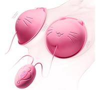 Nipple Toy Vibrator, Vibrating Nipple Clamps Sucking Stimulator Massager with 10 Powerful Vibration，Rechargeable Adult Sex Toys for Women Couples Pleasure Pink