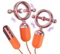 Nipple Vibrator with Adjustable Vibrating Nipple Clamps for Nipple Stimulation Pleasure, Nipple Clips Sex Toys with 9 Modes, Nipple Vibrating Massager for Adult Sex Toys for Women and Couples