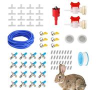Nipples for Chicken Drinker, 16 Pieces Teat Drinker with 10 Metre Hose, Anti-Leak Kit for Cages Hamsters and Ferrets