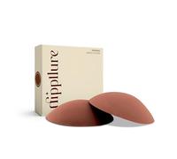 NIPPLLURE Reusable Sticky Adhesive Nipple Covers for Women - Silicone Petals with Travel Box, Cocoa Radiance, (Fits D+ Cups)