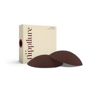 NIPPLLURE Reusable Sticky Adhesive Nipple Covers for Women - Silicone Petals with Travel Box, Ebony Valvet, (Fits A-C Cups)