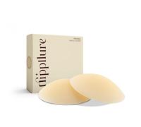 NIPPLLURE Reusable Sticky Adhesive Nipple Covers for Women - Silicone Petals with Travel Box, Porcelain Glow, (Fits A-C Cups)