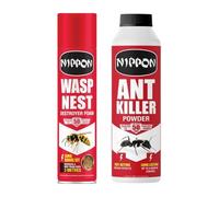 Nippon Ant Killer Powder 500g & Wasp Nest Destroyer Foam 300ml - Fast-Acting Insecticide for Ants, Wasps, Crawling Insects - Indoor & Outdoor Use, Long-Lasting Pest Control Spray