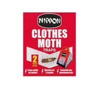 Nippon Clothes Moth Traps Pheromone Moth Killer for Clothes, Wardrobe & Storage Odourless Non-Toxic, Pesticide-Free Protect Wool Fabric Garments 2 Traps, 3-Month Use