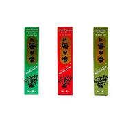 nippon kodo Morning Star Incense Bundle of 3 x 50 Sticks Boxes (Cedarwood, Sandalwood, Green Tea) - Premium Incense Sticks from Japan