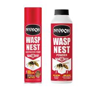 Nippon Wasp Nest Destroyer Foam 300Ml And Powder 300G Fast Acting Indoor And Outdoor Treatment For Wasp Nests