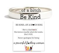 NIQIPOK Be Kind of a Ring for Women Jewelry Gift for Sisters & Best Friends Be Kind... of a Mantra Ring Inspirational Stainless Steel Rings Friendship Jewelry, 9 UK, Metal, No Gemstone