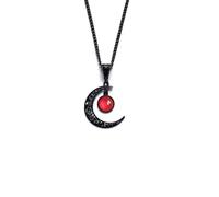 NIQIPOK Black Velvet Moon Choker Necklace for Women Gothic Moon Crystal Pendant Necklace Vintage Crystal Cameo Choker Goth Jewelry Halloween Witch Costume Accessories, One Size, Metal, No Gemstone