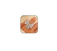 NIQIPOK Gold Bow Rings for Women Dainty Ribbon Bowknot Rings Adjustable Open Bow Rings Faith Statement Jewelry, Metal, No Gemstone