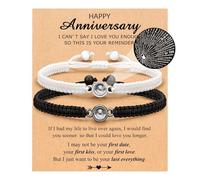 NIQIPOK Matching Bracelets for Couples,I Love You 100 Languages Couples Bracelet, His And Her Matching Couple Bracelet Jewelry Gifts For Women/Men Friends, 6 UK, Metal, no gemstone