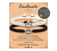 NIQIPOK Matching Bracelets for Couples,I Love You 100 Languages Couples Bracelet, His And Her Matching Couple Bracelet Jewelry Gifts For Women/Men Friends, 6 UK, Metal, no gemstone