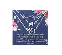 NIQIPOK Mother Daughter Elephant Necklaces Set for 2 Mothers Day Children's Day Necklaces Set Matching Stainless steel Necklaces Mothers Day Christmas Birthday Gift for Women Girls Jewelry, Stainless
