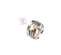 NIQIPOK Self Love Spinner Heart Ring Two Color Rotating Heart Ring Anxiety Relief Band Ring Jewelry for Women Men Lovers Couples, 5, Metal, alloy