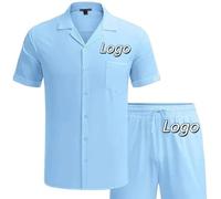 NiQiShangMao Personalized Tracksuit Tshirt Pants Custom Logo Text Shirt Suit Men Oversize Casual Sports Suit Color1,L