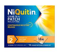 NiQuitin 14mg Nicotine Patches (Step 2-14 Clear Patches) - 24 Hour Craving Control - 1 Week Treatment Patches to Help Quit Or Reduce - Discreet Transparent Stop Smoking & Vaping Aids