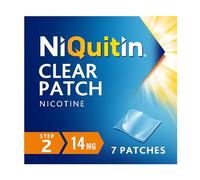 NiQuitin 14mg Nicotine Patches (Step 2 - 7 Clear Patches) - 24 Hour Craving Control - 1 Week Treatment Patches to Quit Or Reduce - Discreet Transparent Stop Smoking & Vaping Aids