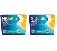 NiQuitin 21 mg Nicotine Patch - Step 1 - Stop Smoking Aid Therapy - 14 Clear Patches for 2 Weeks Treatment - 24h Craving Control - Invisible Nicotine Patches (Pack of 2)