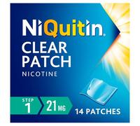 NiQuitin 21mg Nicotine Patches (Step 1-14 Clear Patches) - 24 Hour Craving Control - 1 Week Treatment Patches to Quit Or Reduce - Discreet Transparent Stop Smoking & Vaping Aids