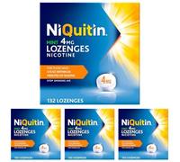 NiQuitin 4mg Nicotine Lozenges - Mint Flavour (132) - Fast, Effective Craving Relief - Stop Smoking Aids for Taking at Home Or On The Go - for Help Quitting Or Reducing Smoking (Pack of 4)