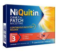 NiQuitin 7mg Nicotine Patches (Step 3-7 Clear Patches) - 24 Hour Craving Control - 1 Week Treatment Patches to Quit Or Reduce - Di