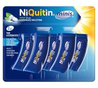 NiQuitin Minis 2mg Nicotine Lozenges - Mint 100s | Stop or reduce smoking or vaping, 2mg for people who smoke 20 cigarettes or fewer daily, mint flavour, pocket-sized Minis