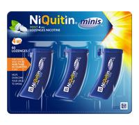 NiQuitin Minis Mint 4 mg Lozenges - Effective Smoking Craving Relief - Practical Pocket-Sized Container - 60 Mini Lozenges - Relie