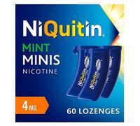NiQuitin Minis Mint 4 mg Lozenges - Effective Smoking Craving Relief - Practical Pocket-Sized Container - 60 Mini Lozenges - Relieve Sudden Cravi