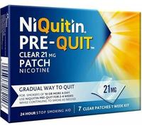 NiQuitin Nicotine Patch - Pre-Quit Patch - 21 mg - 7 Clear Nicotine Patches 1 Week Kit - Stop Smoking Aid - Invisible Nicotine Patches - Gradually Quit Smoking