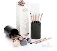 Nir? Beauty Essential Glow Set Glitter Makeup Brushes with Makeup Brush Holder and Facial Cleansing Brush