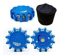 Nirananda (Pack of 3) LED Emergency Safety Flare Road Flare Car Flashing Warning Night Lights Roadside Disc Beacon With/Magnet … (blue)
