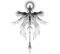 Nirbffo Large Dragon Temporary Tattoo Six Wings Dragon Tattoo Waterproof Lasting for Men Body Art Fake Waterproof Tattoo Arm Leg Tattoo 4 Sheets