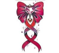 Nirbffo Temporary Tattoo Pink Ribbon Bow Star Moon 3D Design Legs Arm Red Tattoo Waterproof Sticker 3 Styles 6 Sheets