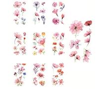 Nirbffo Watercolor Corn Poppy Flower Temporary Tattoos Women Fake Tattoos Flowers Hand Neck Temporary Tattoos To Sticker On The Skin Sticker 10 Sheets