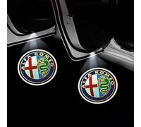 NIRBO 2pcs Car Door Welcome Emblem Light, Projector Logo Lights, For Alfa Romeo Giulietta Brera Spider Stelvio 166 147 156 159, Decoration LED Light Accessories